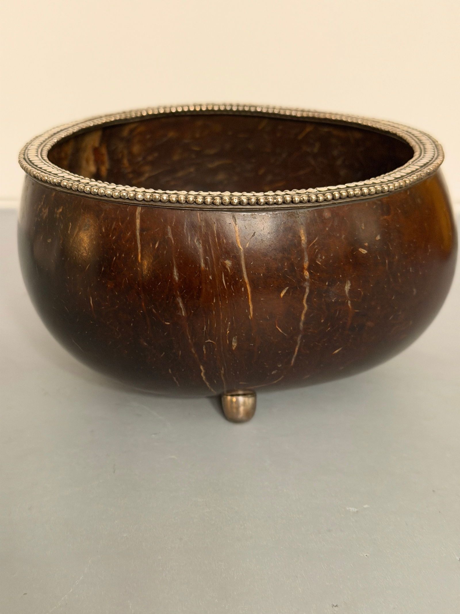 John Hardy Natural Carved Coconut Bowl With Sterling Silver Details - 11