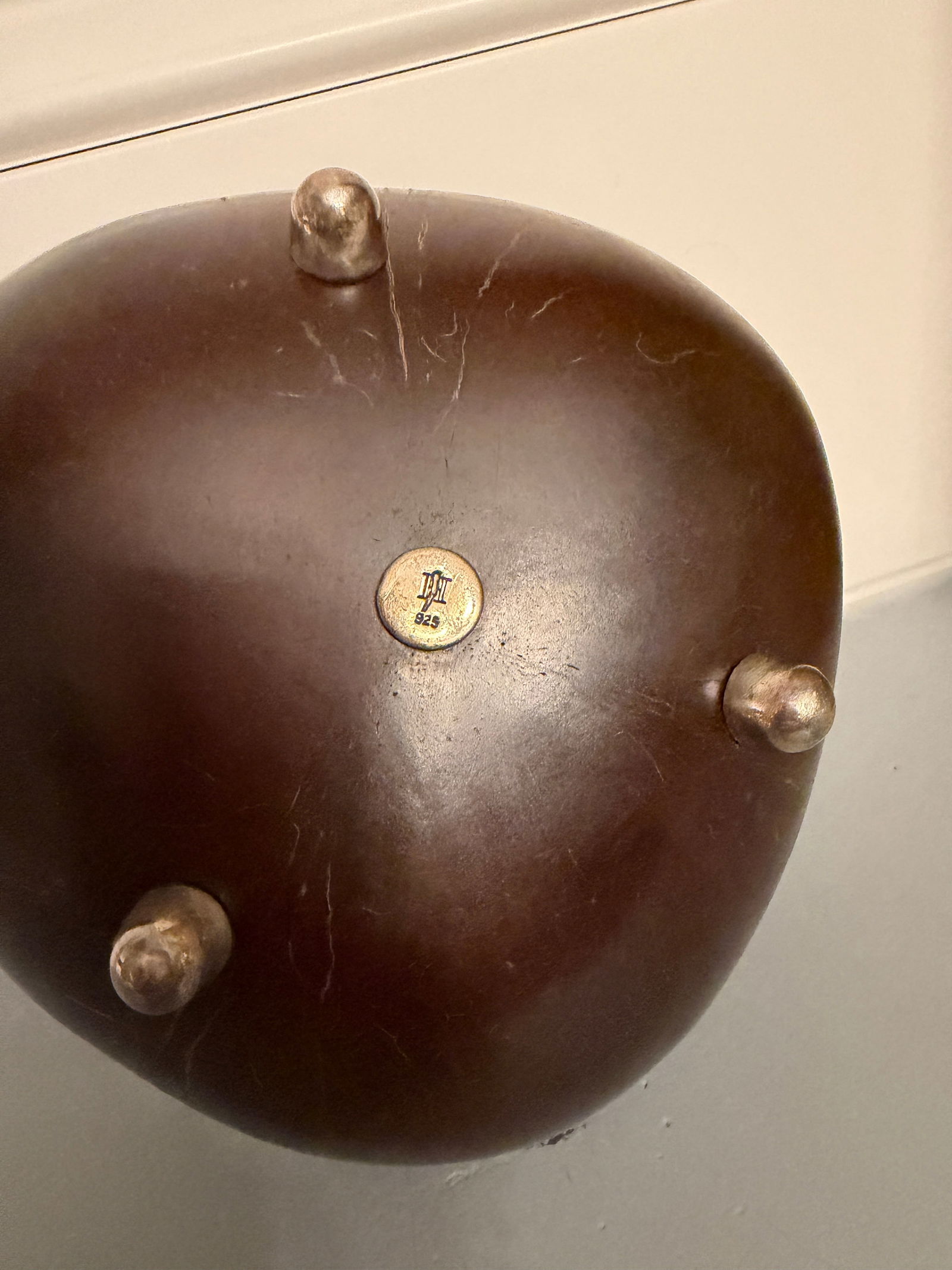 John Hardy Natural Carved Coconut Bowl With Sterling Silver Details - 7