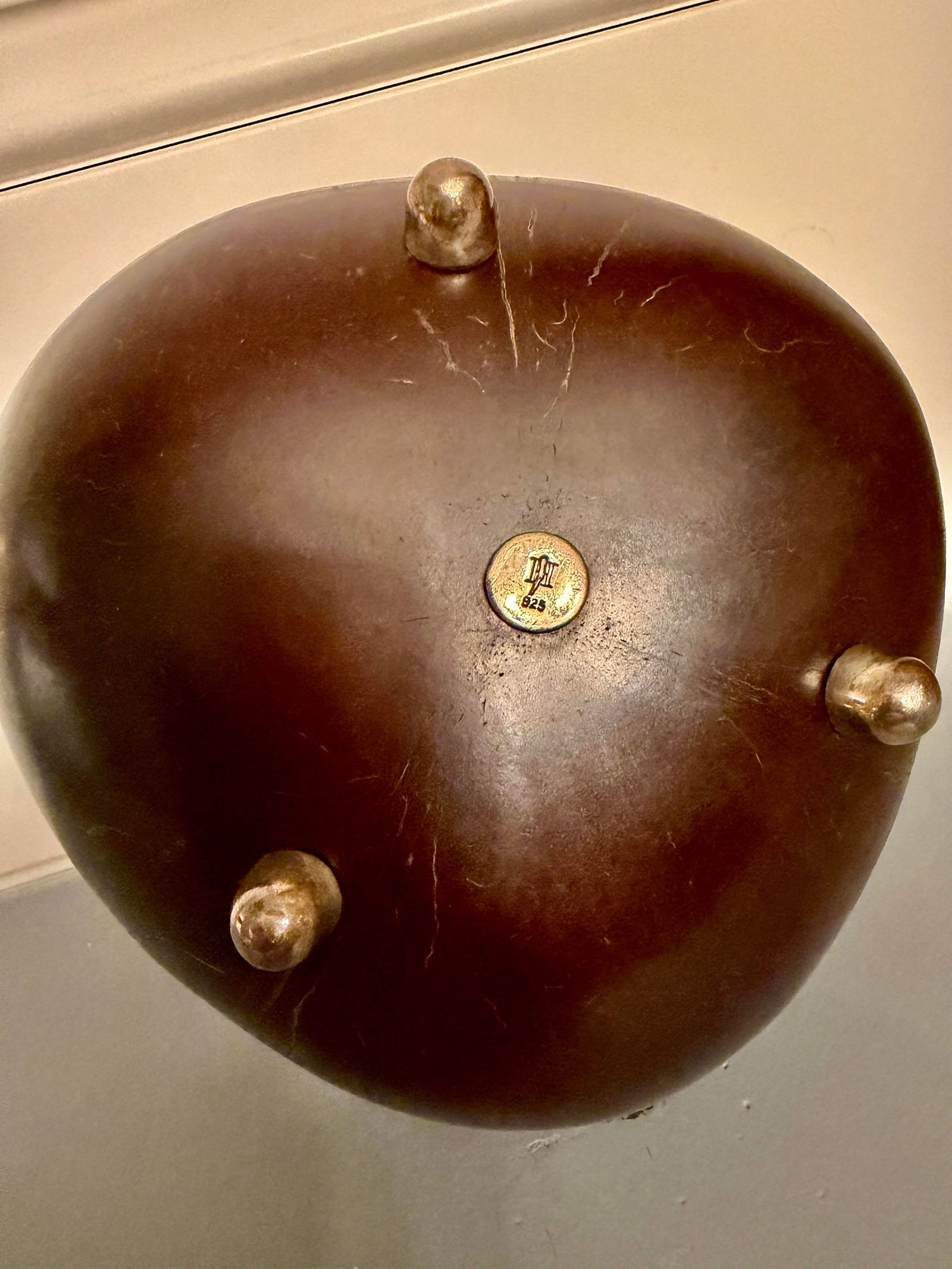 John Hardy Natural Carved Coconut Bowl With Sterling Silver Details - 8