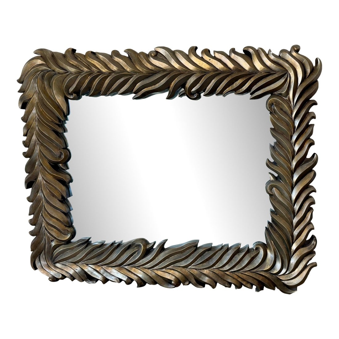 Monumental 20th Century Silvered Palm Frond Mirror (1 of 7)
