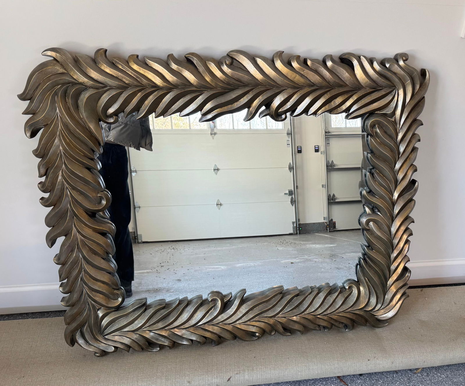 Monumental 20th Century Silvered Palm Frond Mirror - 5