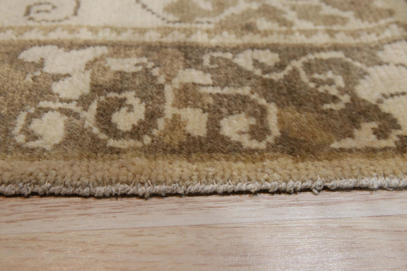 2020s Beige Floral Contemporary Chinese Handmade Mohair Ningxia 8x10 - 5
