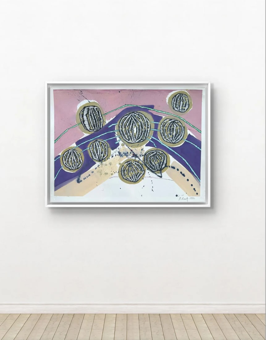 Barbara Beck. 1992 Abstract Painting on Paper - Signed/Dated/Unframed - 2