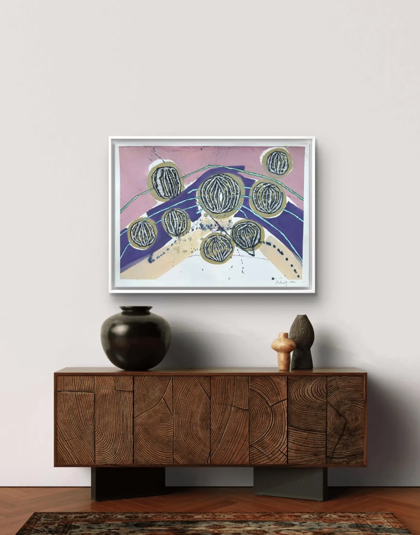 Barbara Beck. 1992 Abstract Painting on Paper - Signed/Dated/Unframed - 5