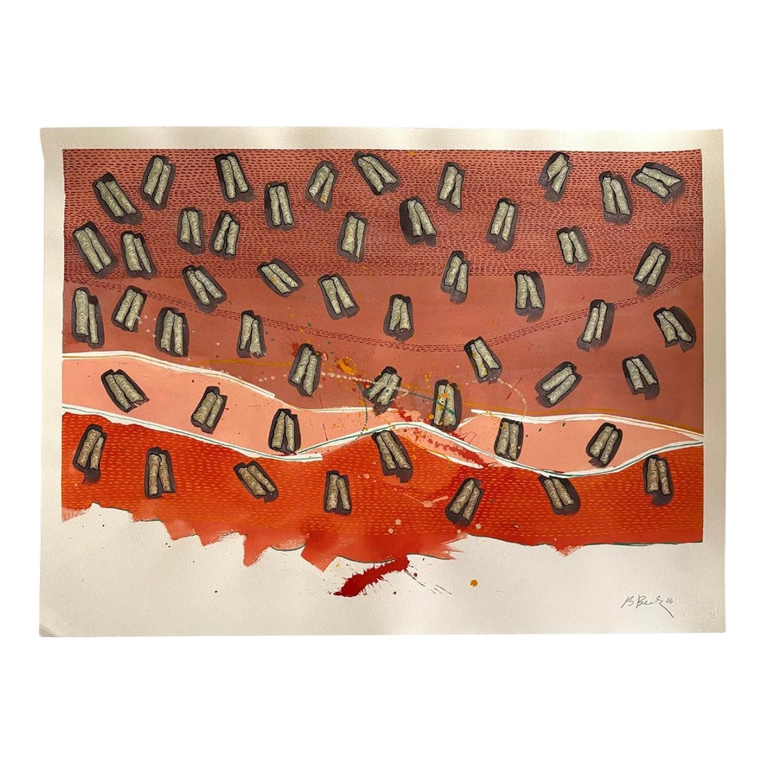 Barbara Beck 2006 Abstract Acrylic Painting on Paper - Signed/Dated/Unframed (1 of 8)