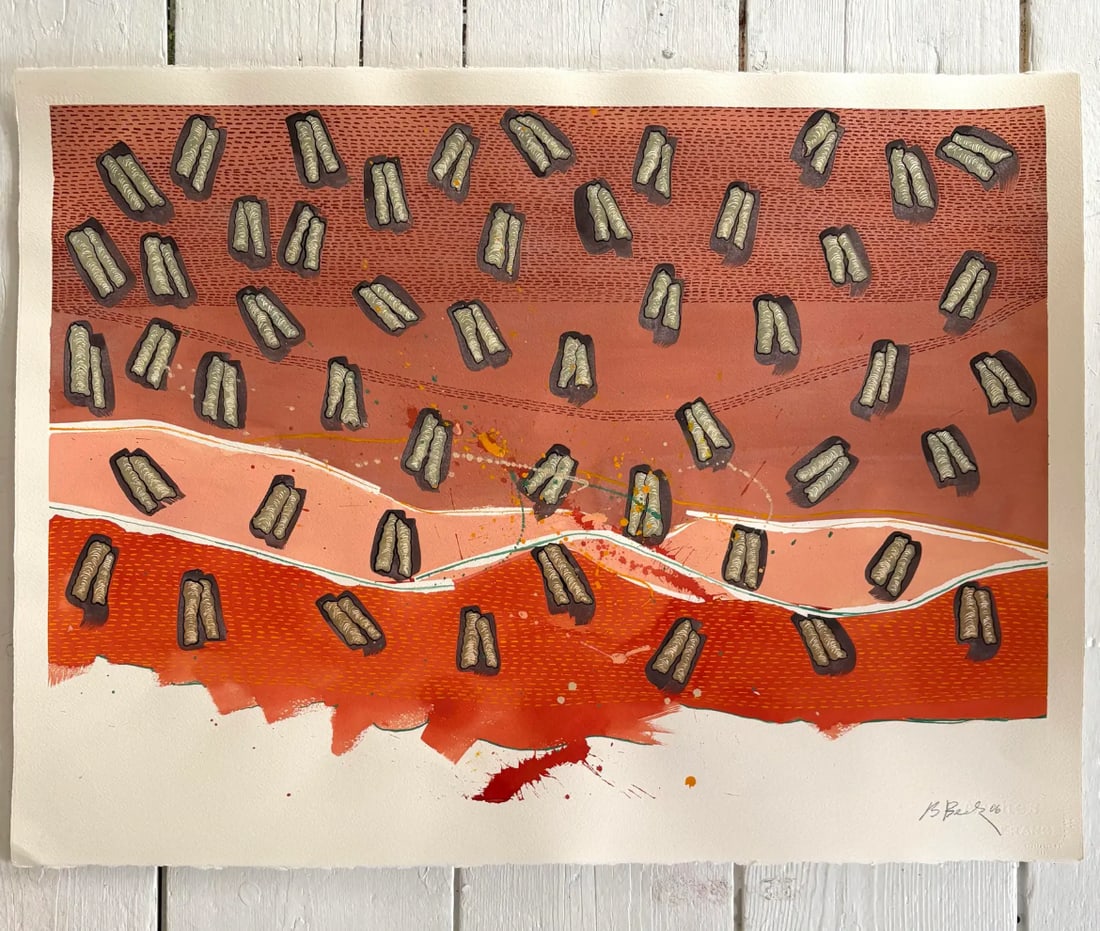 Barbara Beck 2006 Abstract Acrylic Painting on Paper - Signed/Dated/Unframed - 8