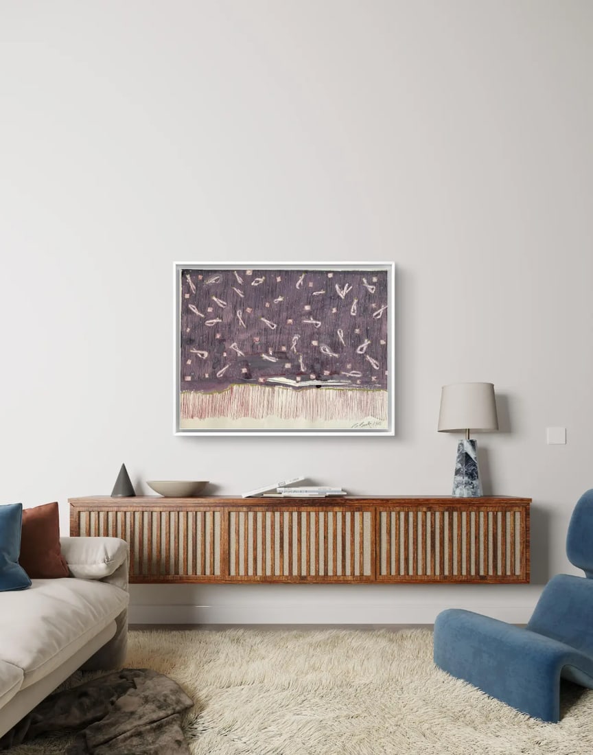 Barbara Beck 1986 Abstract Acrylic Painting on Paper - Signed/Dated/Unframed - 3