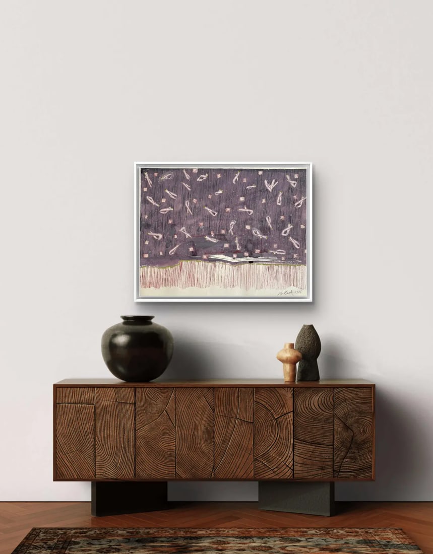 Barbara Beck 1986 Abstract Acrylic Painting on Paper - Signed/Dated/Unframed - 4