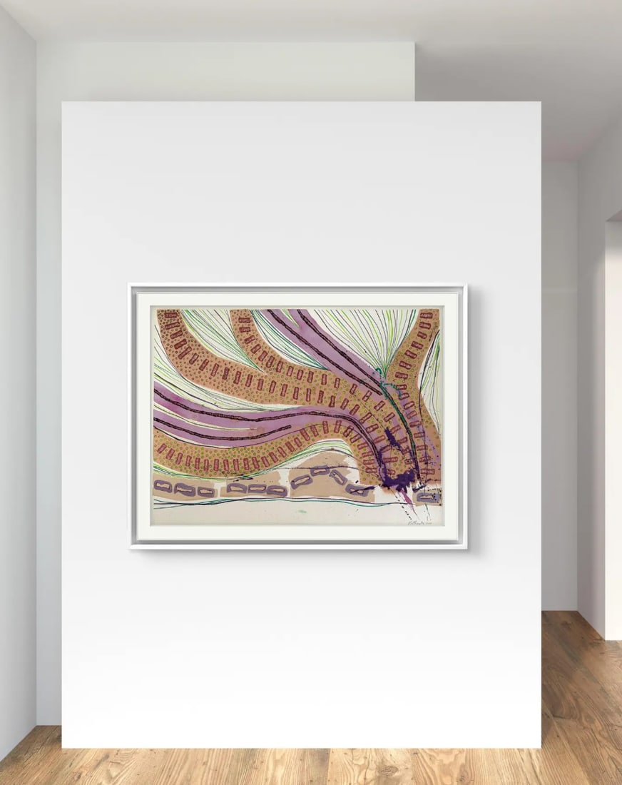 Barbara Beck 2003 Abstract Acrylic Painting on Paper - Signed/Dated/Unframed - 2