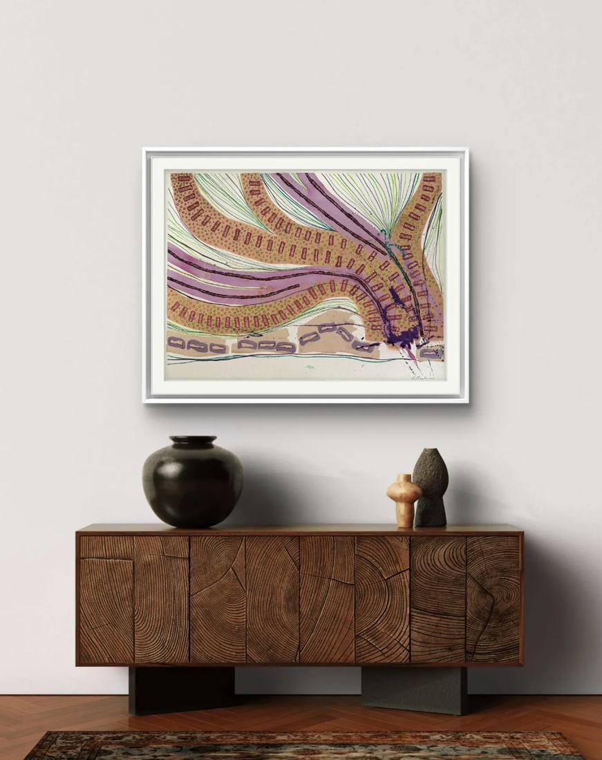 Barbara Beck 2003 Abstract Acrylic Painting on Paper - Signed/Dated/Unframed - 4