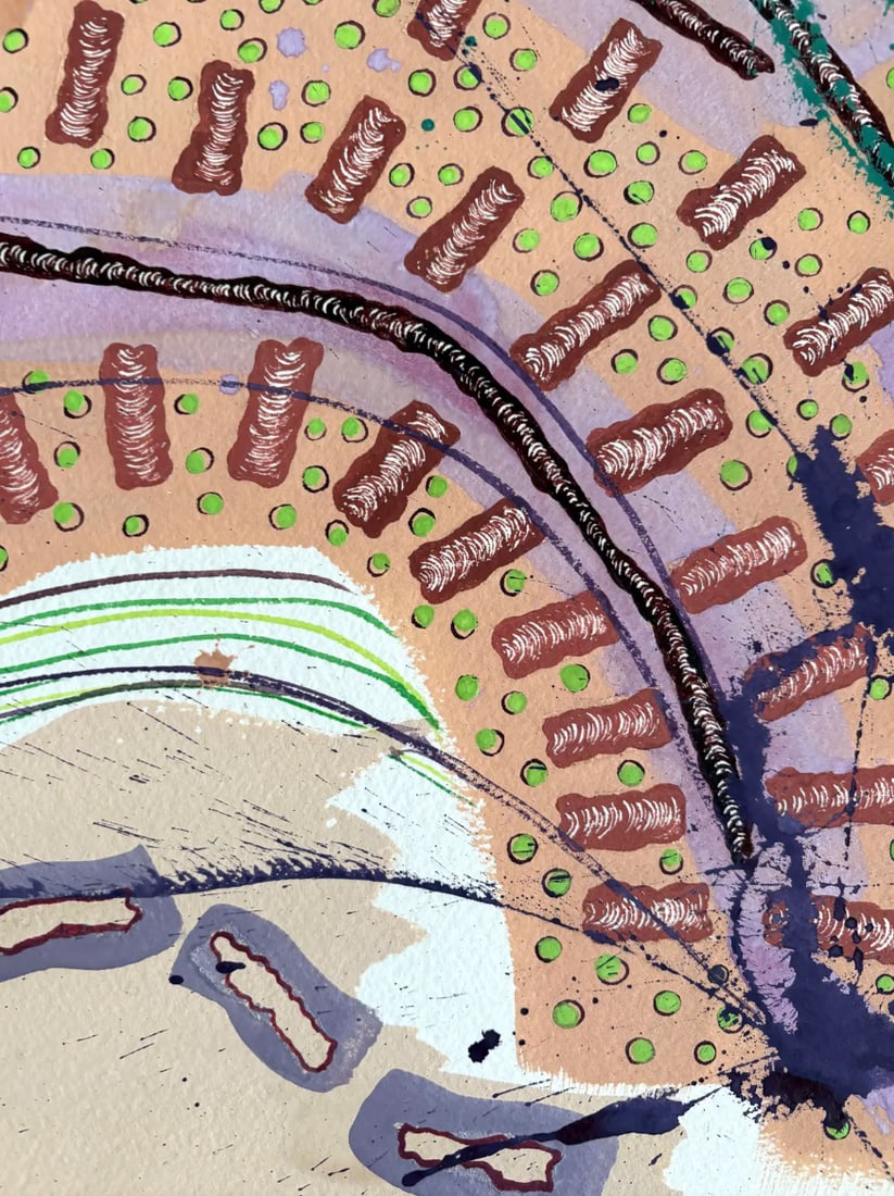 Barbara Beck 2003 Abstract Acrylic Painting on Paper - Signed/Dated/Unframed - 6