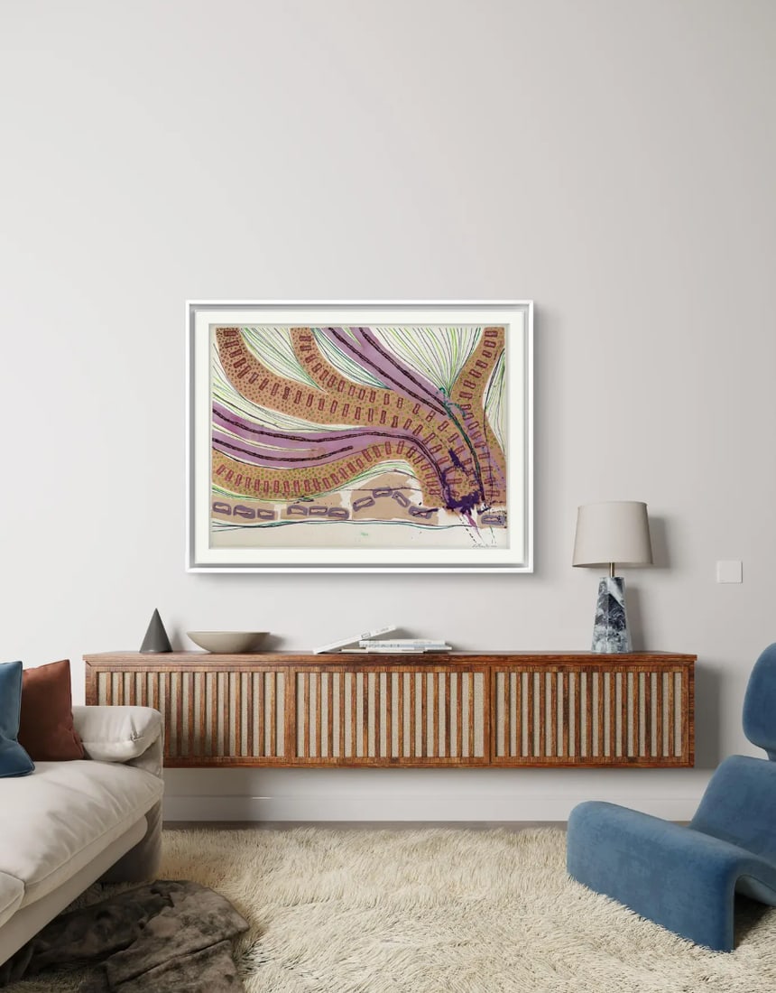 Barbara Beck 2003 Abstract Acrylic Painting on Paper - Signed/Dated/Unframed - 7