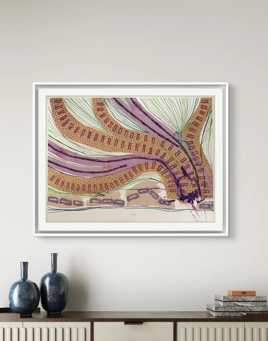 Barbara Beck 2003 Abstract Acrylic Painting on Paper - Signed/Dated/Unframed - 8