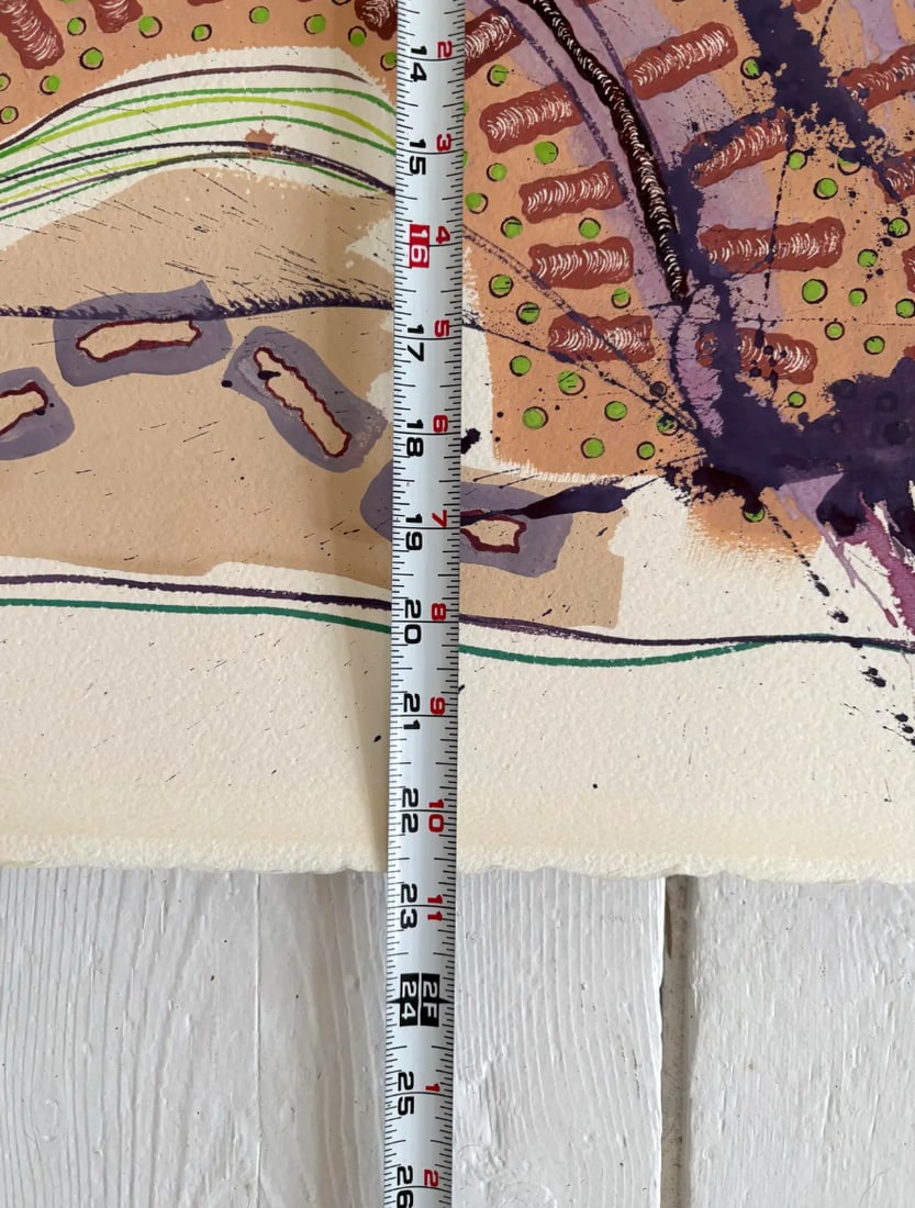 Barbara Beck 2003 Abstract Acrylic Painting on Paper - Signed/Dated/Unframed - 9