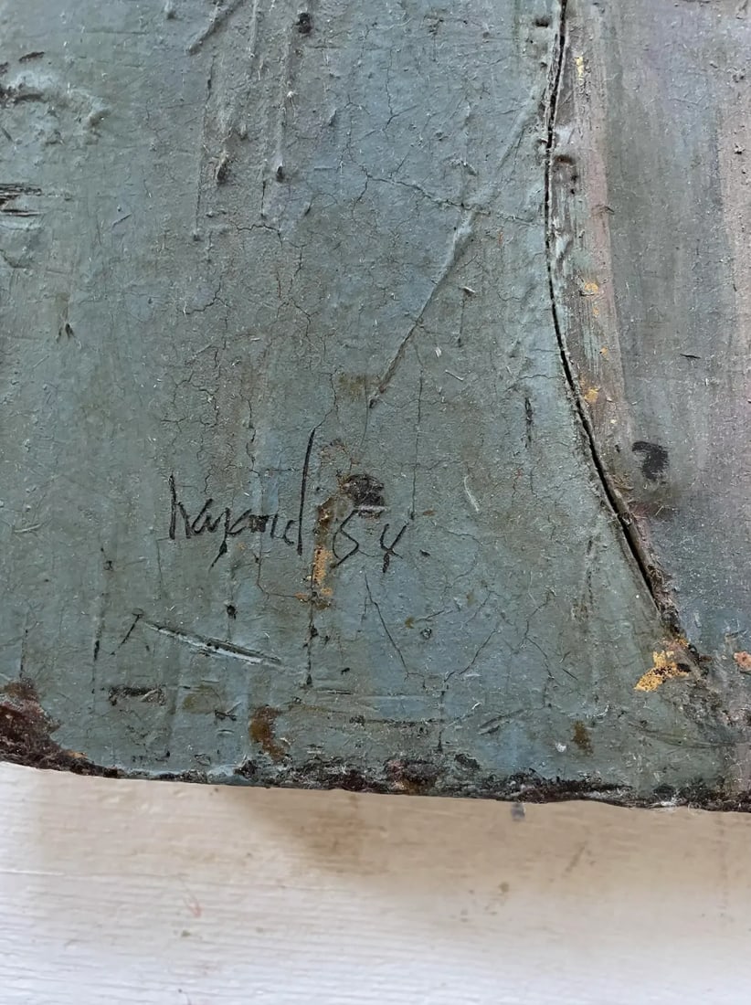 Rare 1964 James Havard Figurative Oil Painting "Jersey Girl" on Carved Wax With Gold Underlayer - Si - 7