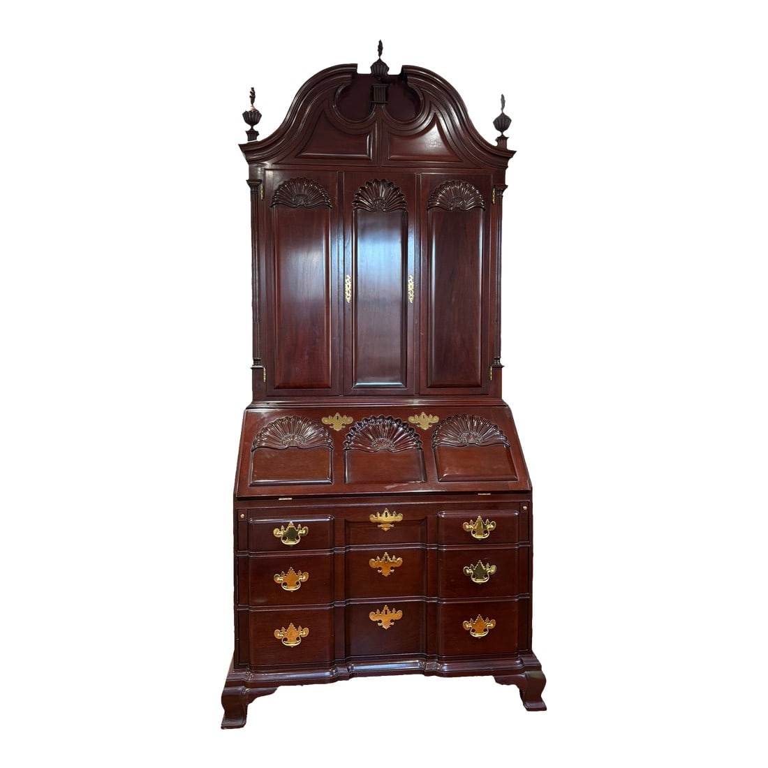 Kindel Winterthur Mahogany Secretary Desk | Colonial Chippendale Style | Solid Wood Vintage Cabinet (1 of 17)