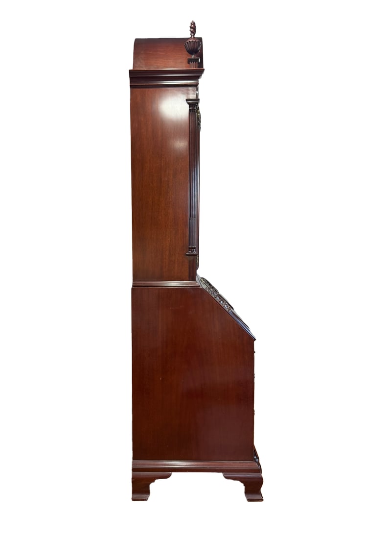 Kindel Winterthur Mahogany Secretary Desk | Colonial Chippendale Style | Solid Wood Vintage Cabinet - 2