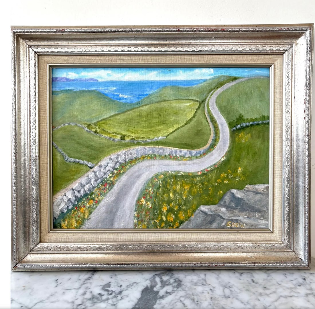 Late 20th Century Reta Snow Oil Painting on Board Titled "Ireland" - Signed, Matted, and Framed - 3