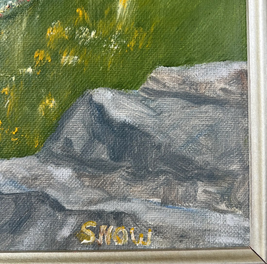 Late 20th Century Reta Snow Oil Painting on Board Titled "Ireland" - Signed, Matted, and Framed - 5