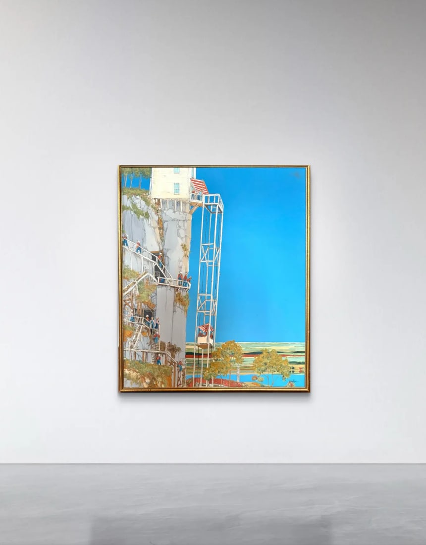 1980s Michael Palmer Acrylic Painting on Canvas Titled 'Gold Mines of the Neiblung' - Framed - 3