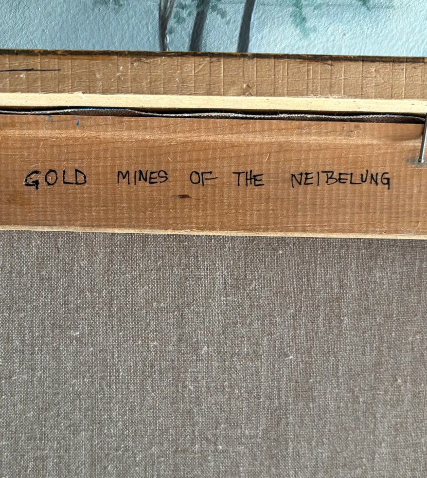 1980s Michael Palmer Acrylic Painting on Canvas Titled 'Gold Mines of the Neiblung' - Framed - 5