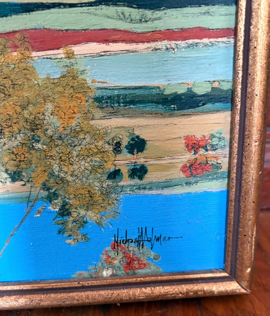 1980s Michael Palmer Acrylic Painting on Canvas Titled 'Gold Mines of the Neiblung' - Framed - 6