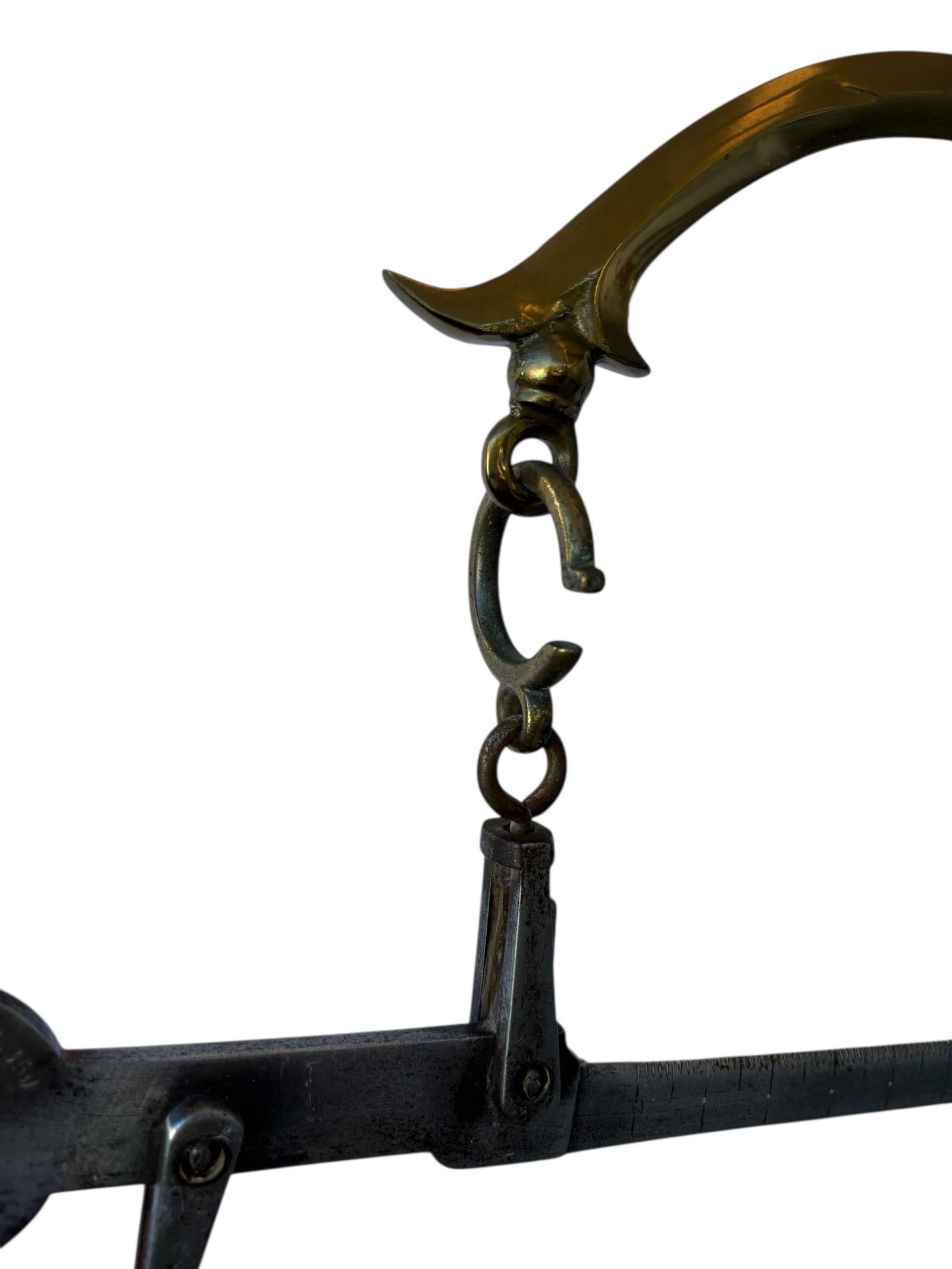 Late 19th Century, Italian, Art Nouveau Style, Antique Brass, Steel and Marble Baker's Scale - 6