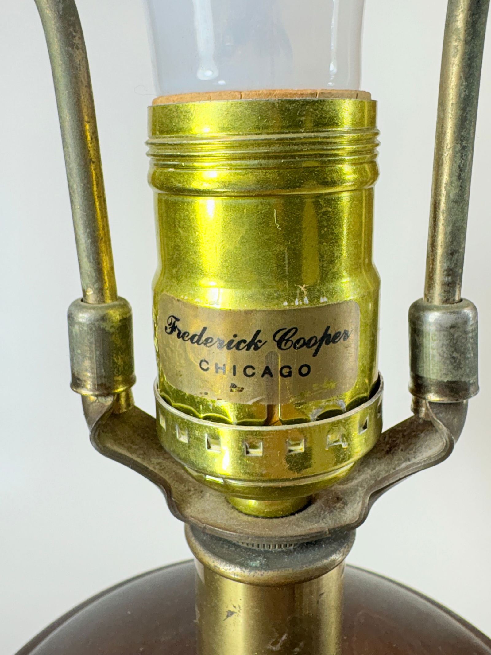 Vintage Frederick Cooper Hand Painted Floral Chinoiserie Lamp, With: Original F. C. Shade. - 3