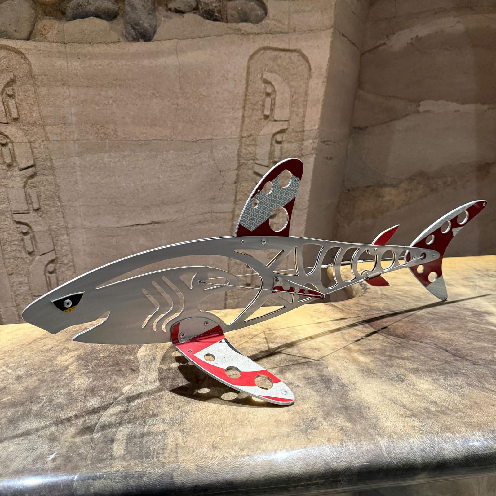 Maco Shark Aluminum Industrial Sculpture One of Kind Signed Modern - 11