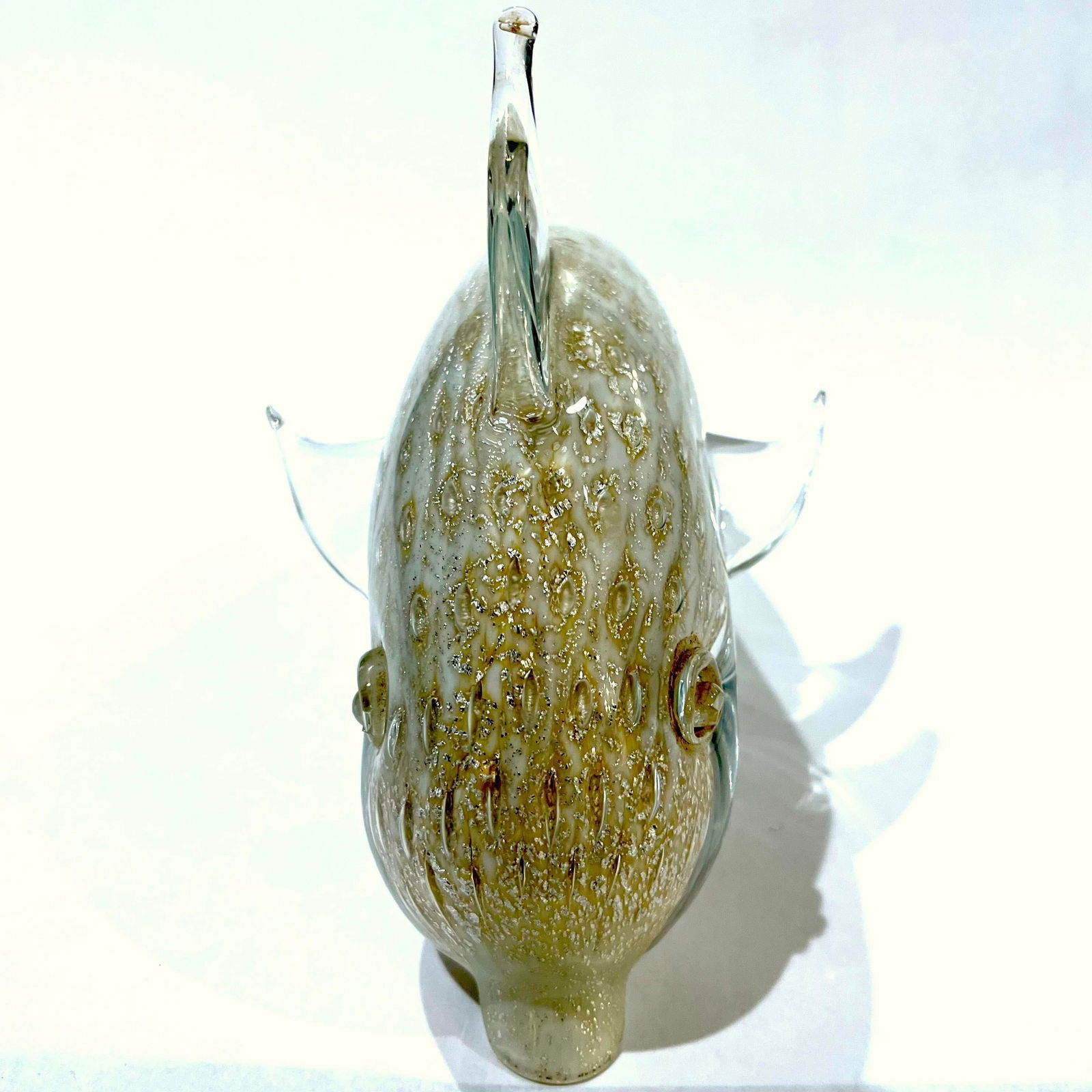 1960's Murano Attributed Gold Bullicante Blown Glass Dolphin - 4