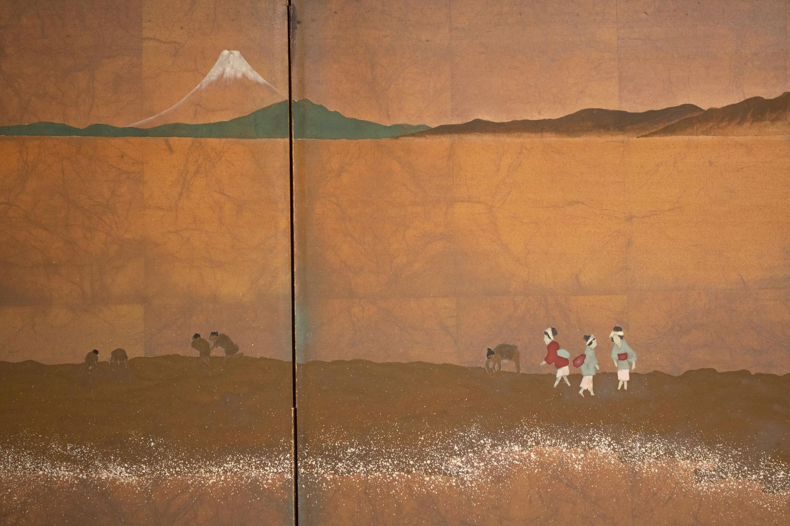 After Hokusai "View of Gathering Shellfish at Low Tie", ShÅwa Era Japanese Byobu Screen - 8