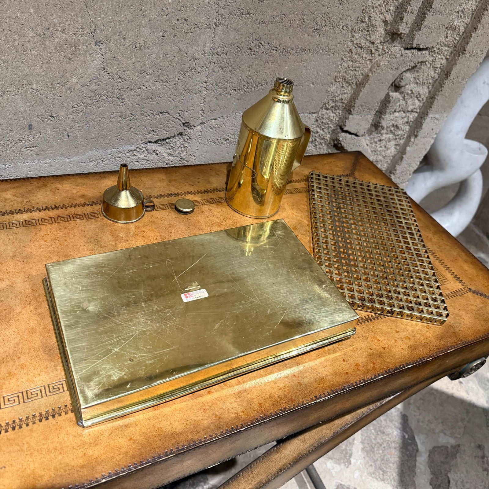 G v Harnisch Denmark Brass Marine Nautical Set Lamp Flask Tray - 10