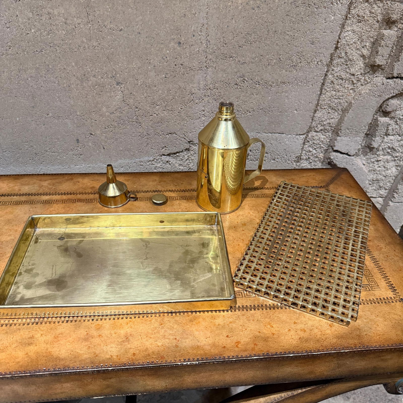 G v Harnisch Denmark Brass Marine Nautical Set Lamp Flask Tray - 9