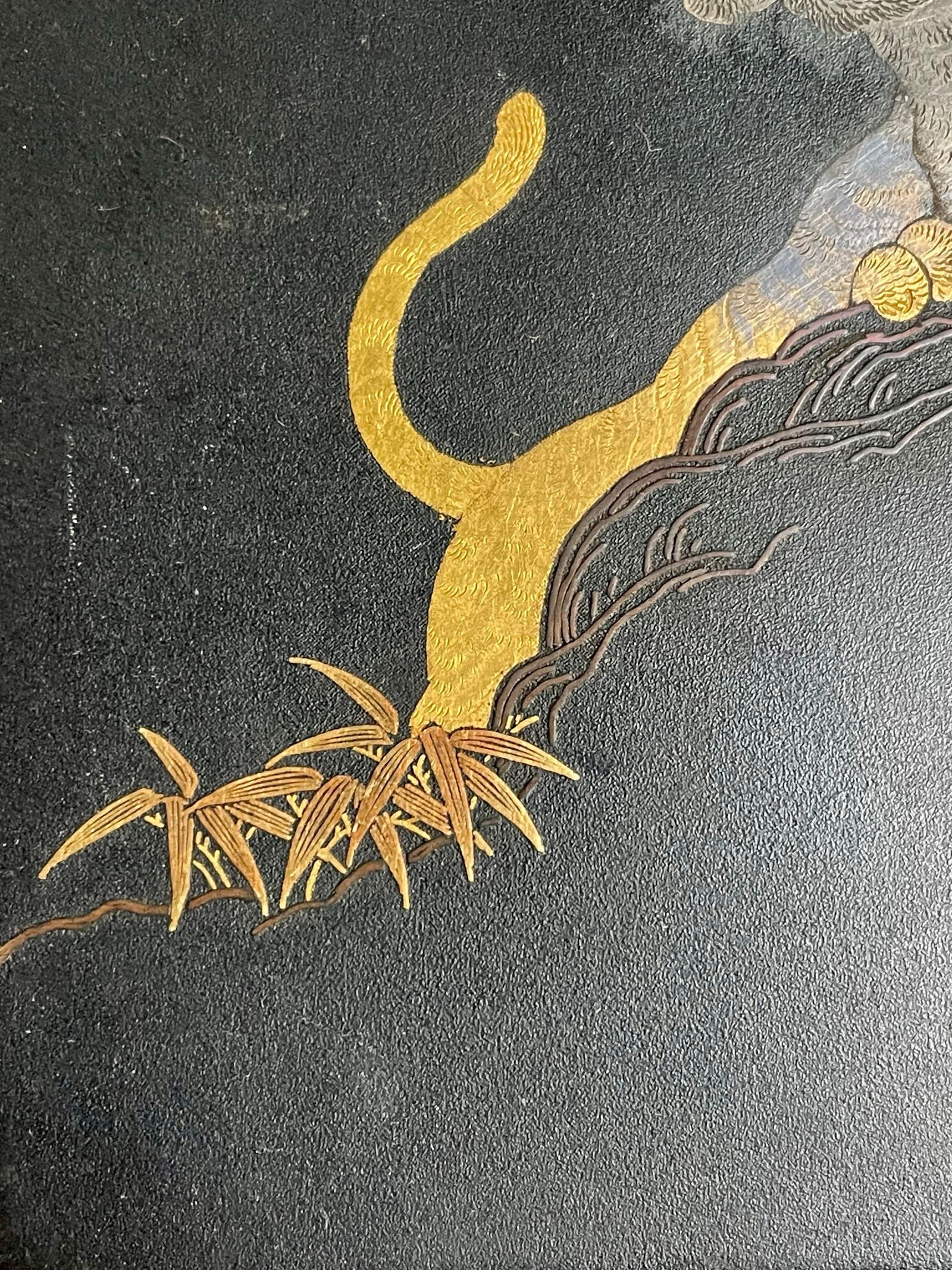 Mid 20th Century Japanese Kyoto Damascene Tiger Card Mixed Metal Case Amita Japan - 2