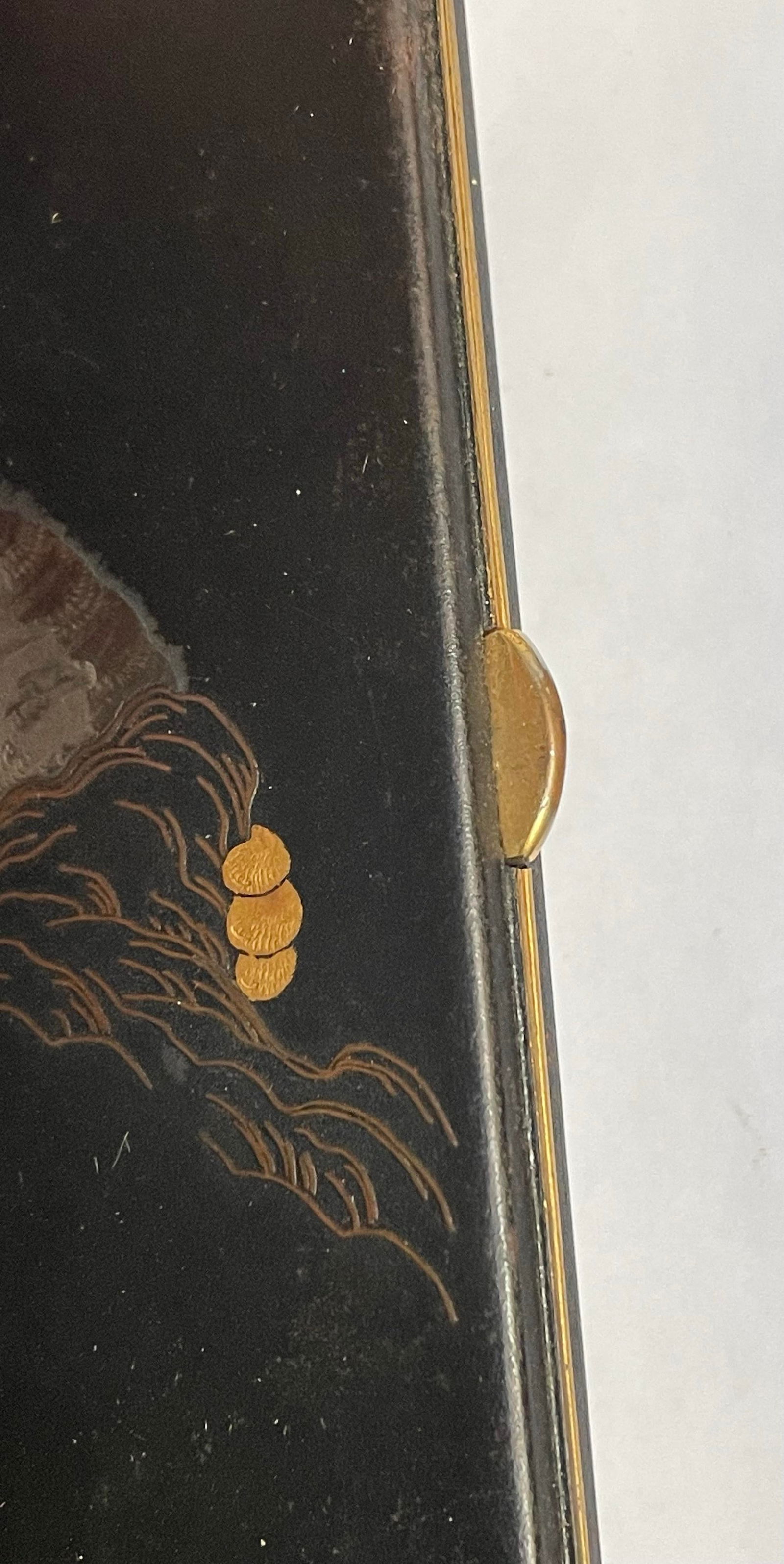 Mid 20th Century Japanese Kyoto Damascene Tiger Card Mixed Metal Case Amita Japan - 6