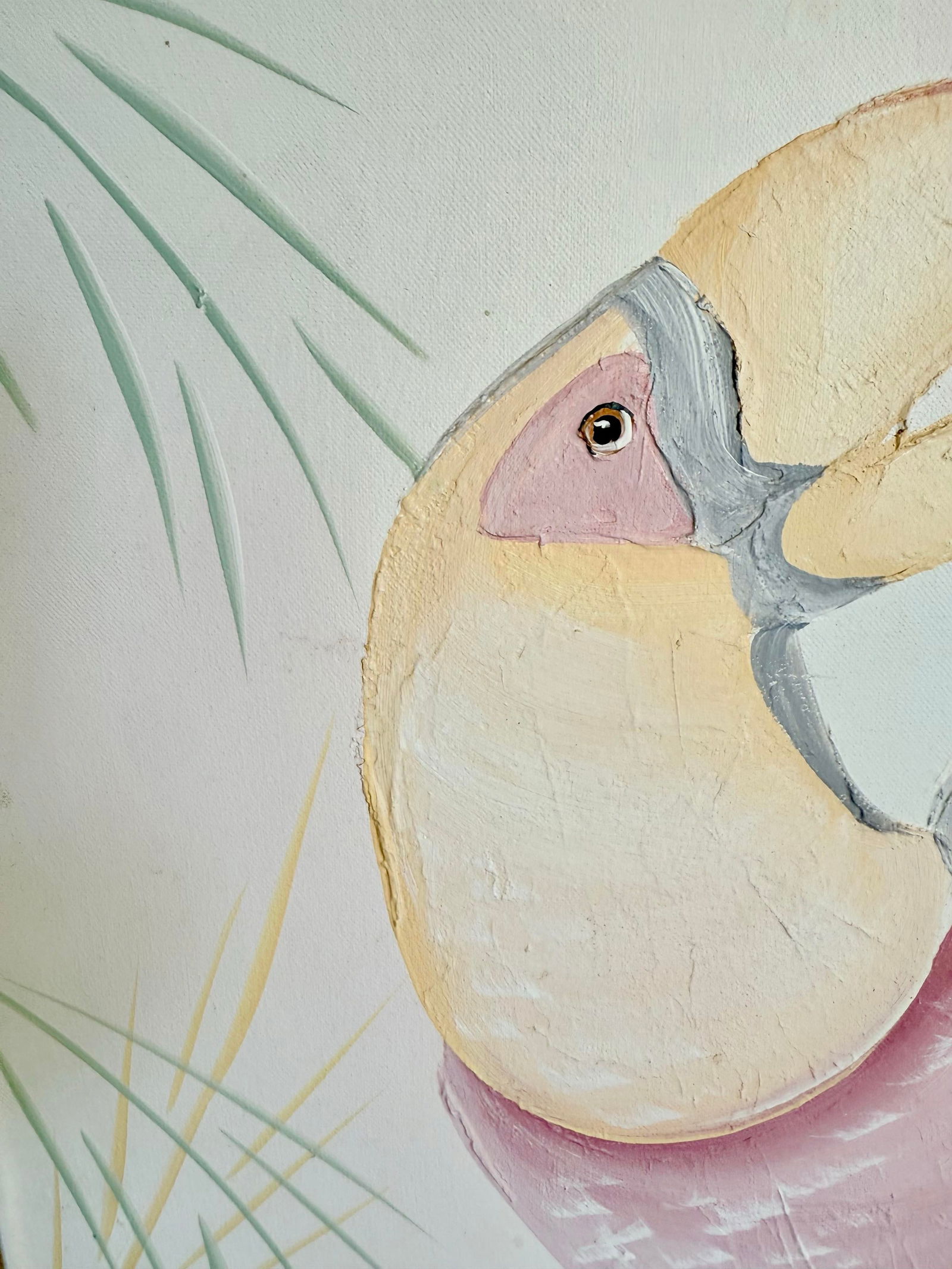 1989 Monumental Impasto Acrylic Toucan Painting by Walcott - Postmodern Palm Beach Regency - 10