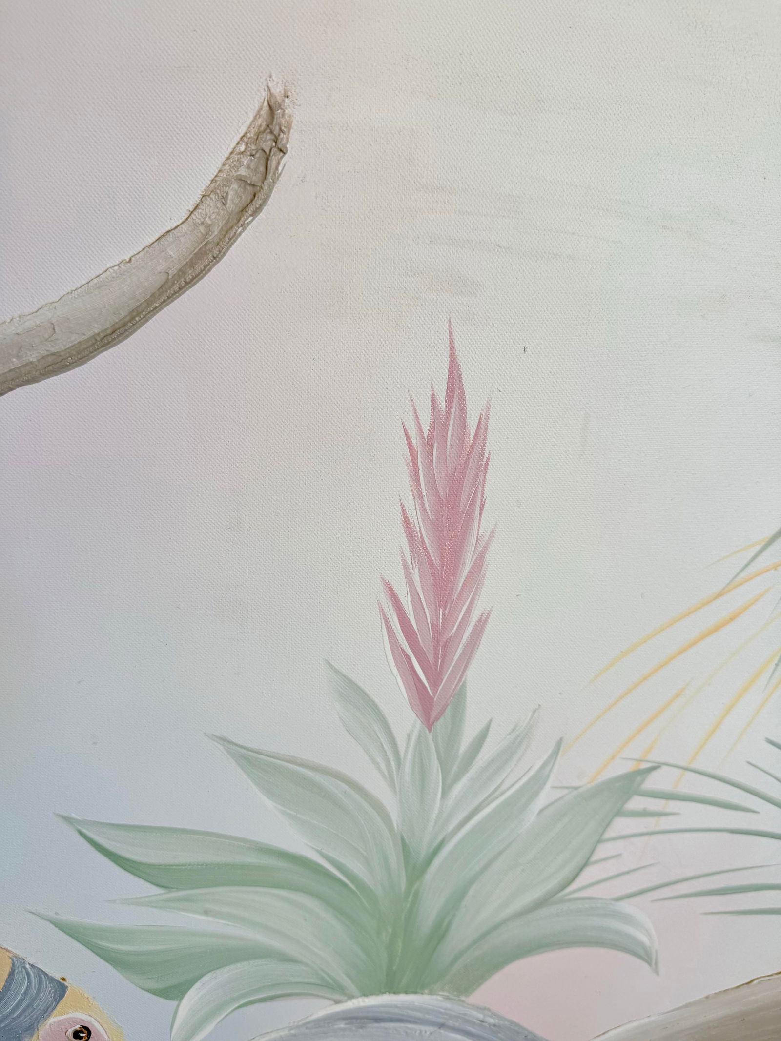 1989 Monumental Impasto Acrylic Toucan Painting by Walcott - Postmodern Palm Beach Regency - 5