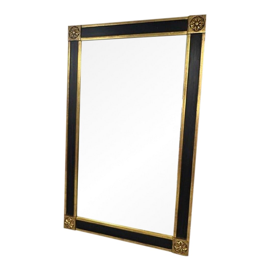 Vintage Black & Gold Regency or Empire Style Beveled Mirror (1 of 10)