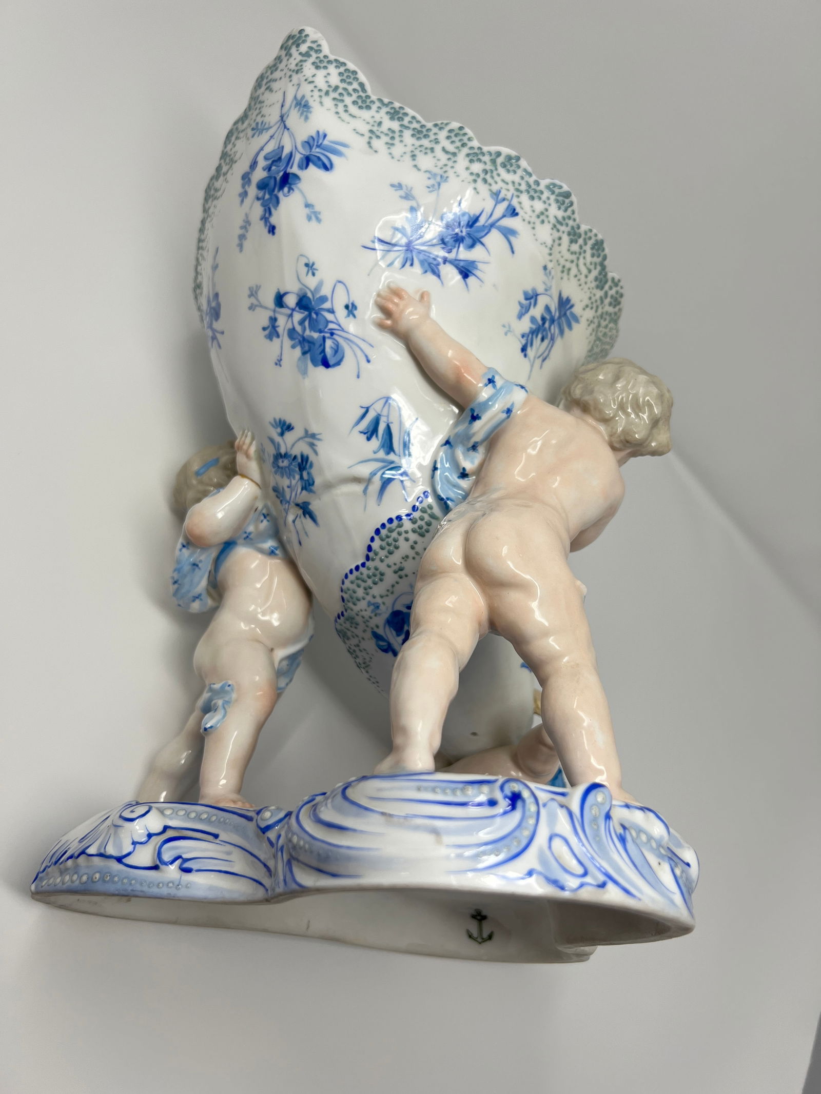 Antique Rococo-Revival Figural Spill Vase With Cherubs - 12