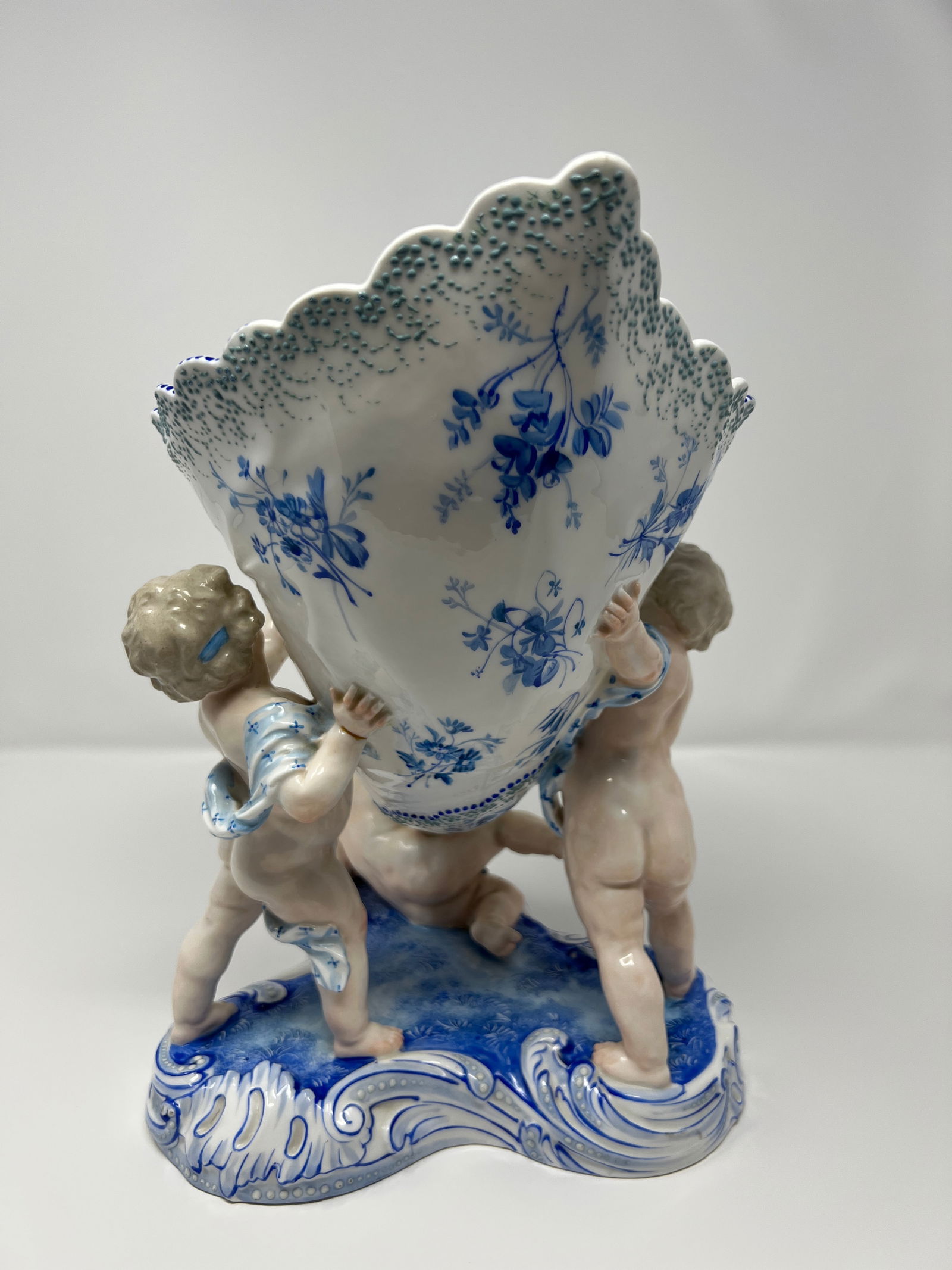 Antique Rococo-Revival Figural Spill Vase With Cherubs - 5
