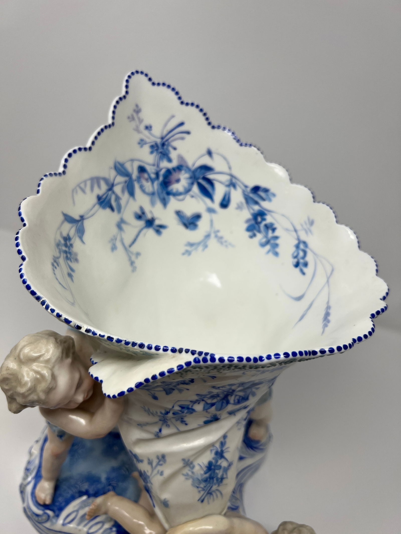 Antique Rococo-Revival Figural Spill Vase With Cherubs - 9