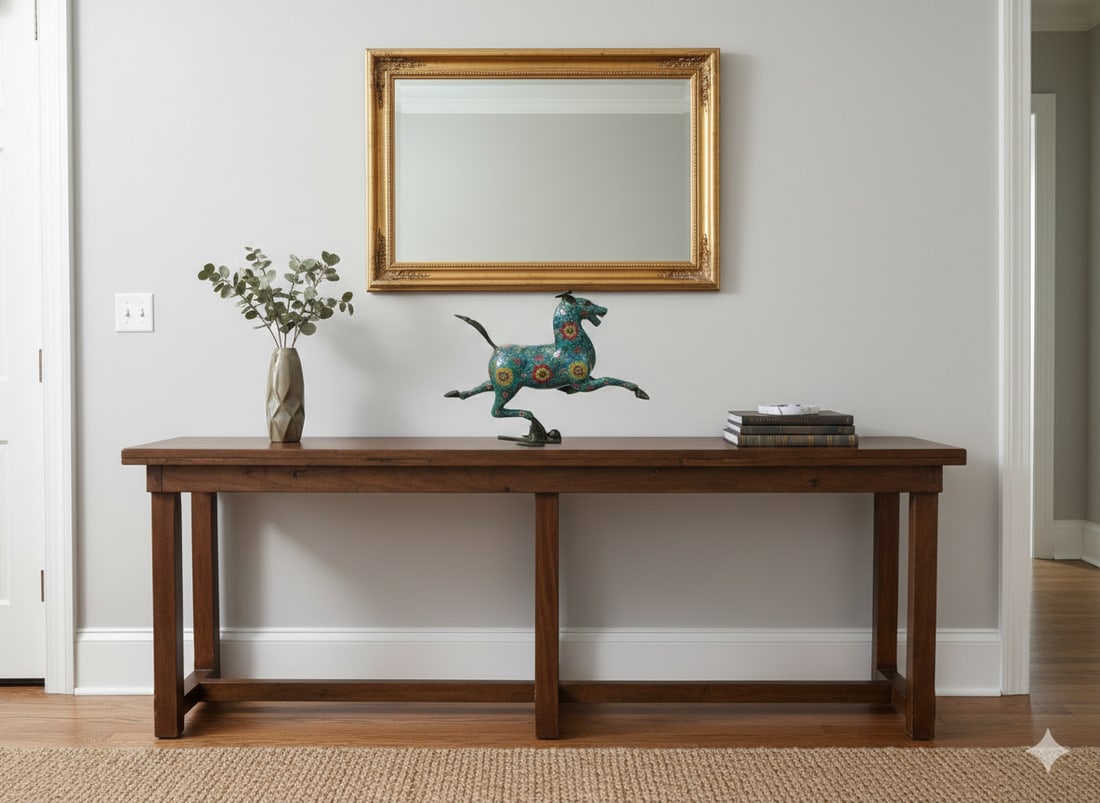 Chinese Turquoise Teal Enamel Galloping Horse Treading on a Flying Swallow Metal Figure - 9