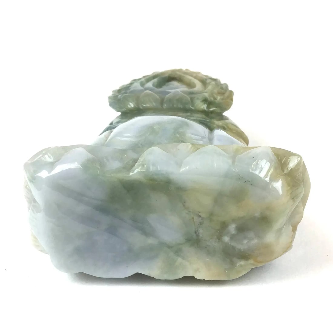 Solid Jade Hand Carved Sitting Goddess - 12