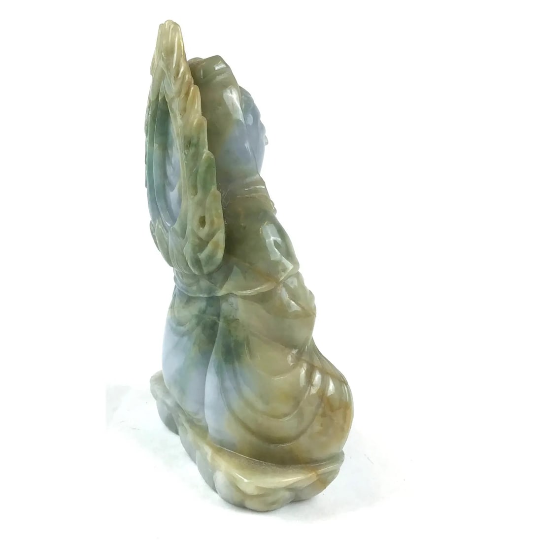 Solid Jade Hand Carved Sitting Goddess - 4