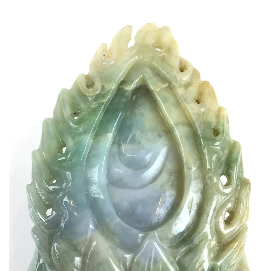 Solid Jade Hand Carved Sitting Goddess - 8