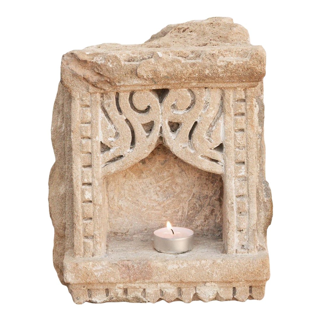 Arch & Floral Scrolls Indian Stone Niche (1 of 6)
