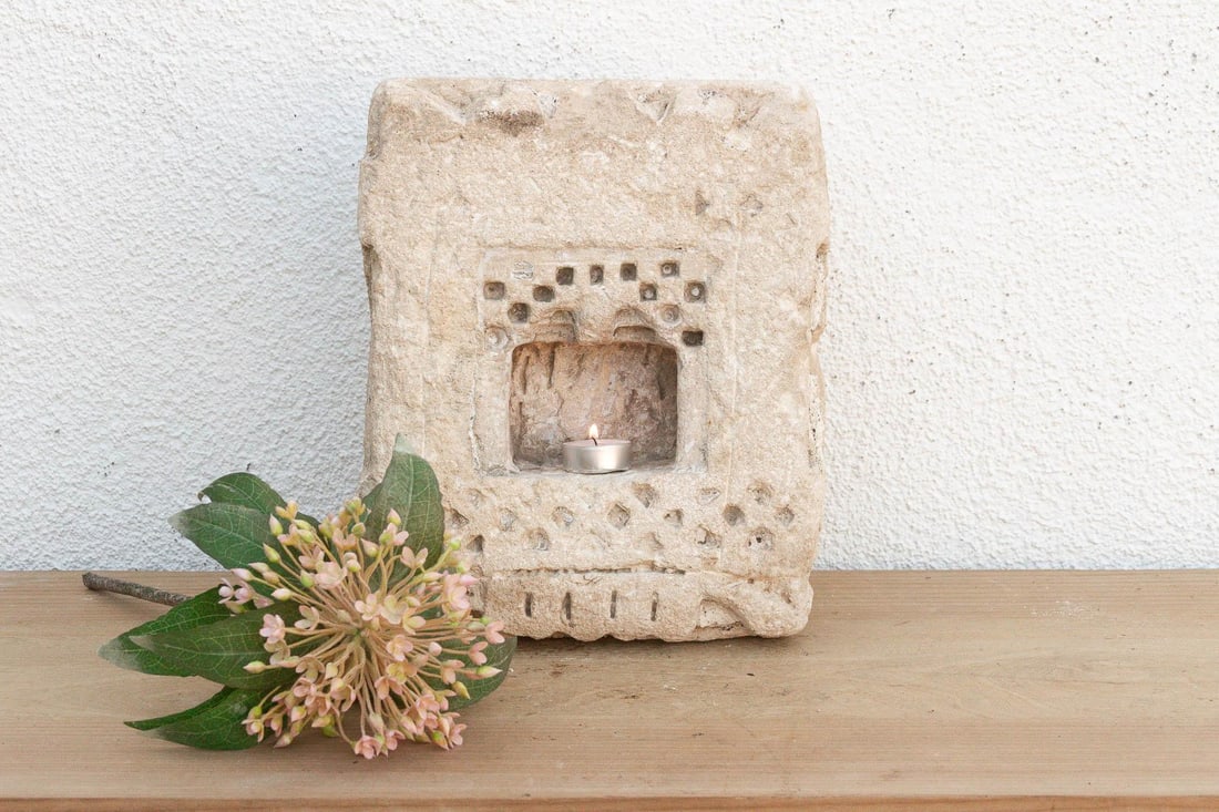 Primitive Carved Stone Inidan Niche - 6