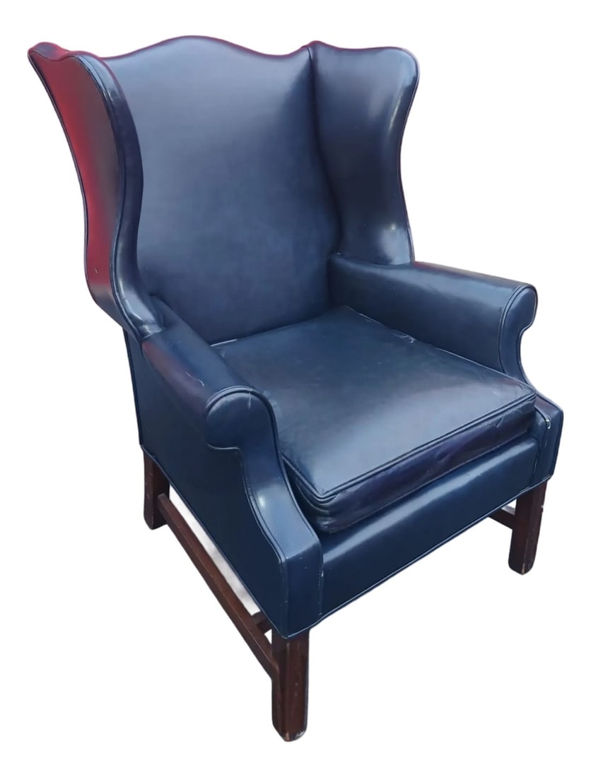 Timeless Elegance: The Vintage Hickory Chair Co. Wingback Leather Chair (1 of 4)