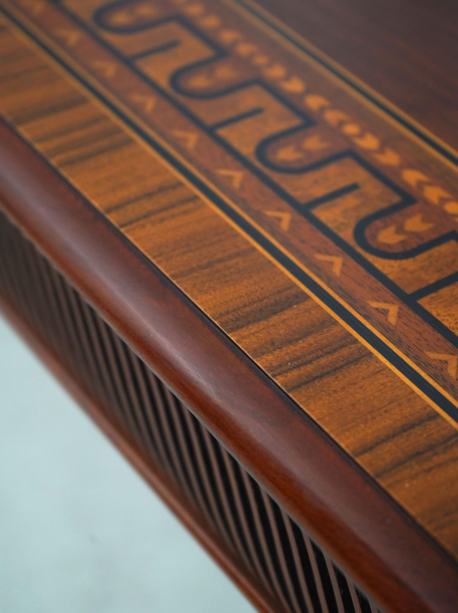 John Widdicomb Neoclassical Inlaid Mahogany Cocktail Coffee Table - 10