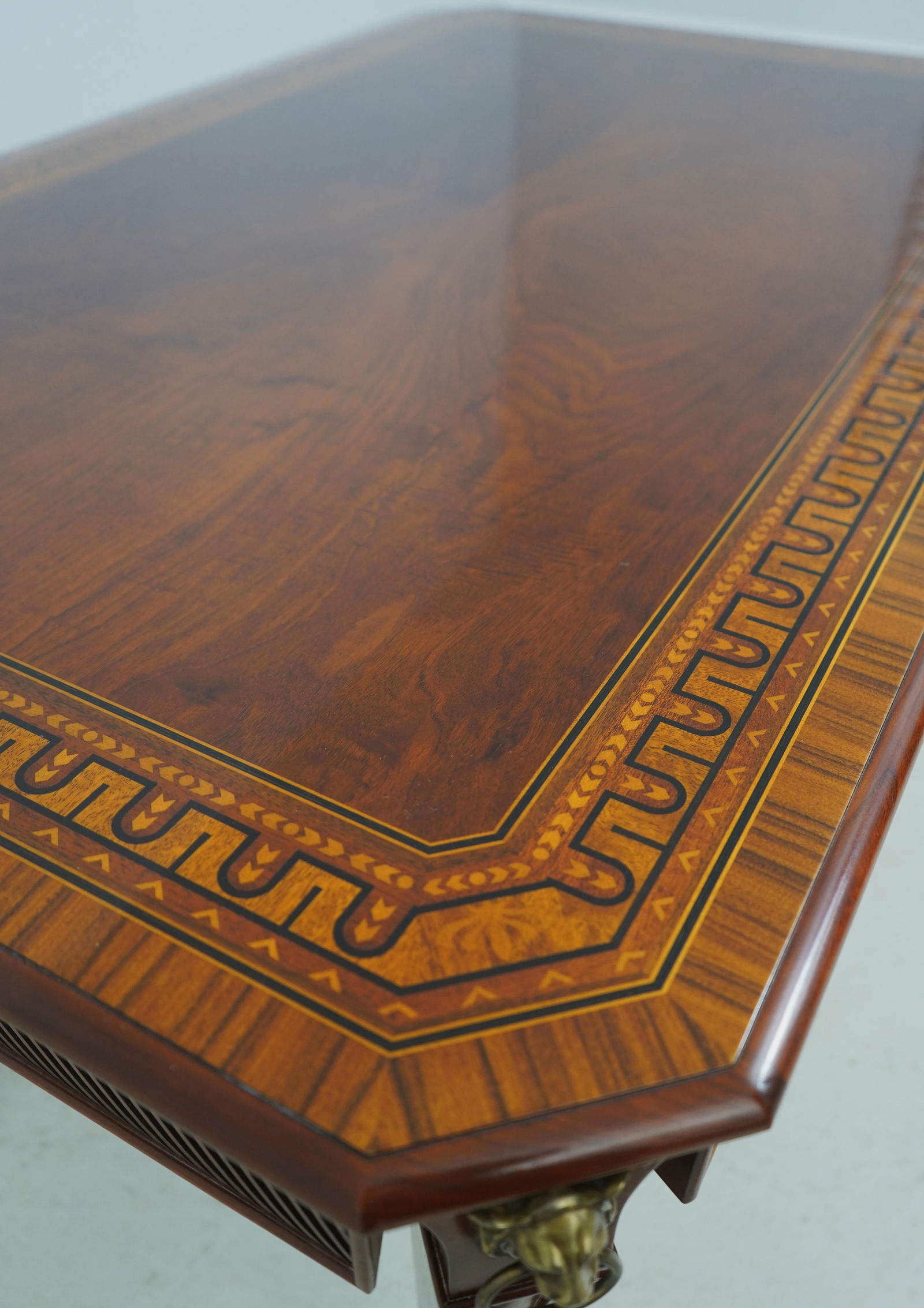 John Widdicomb Neoclassical Inlaid Mahogany Cocktail Coffee Table - 11